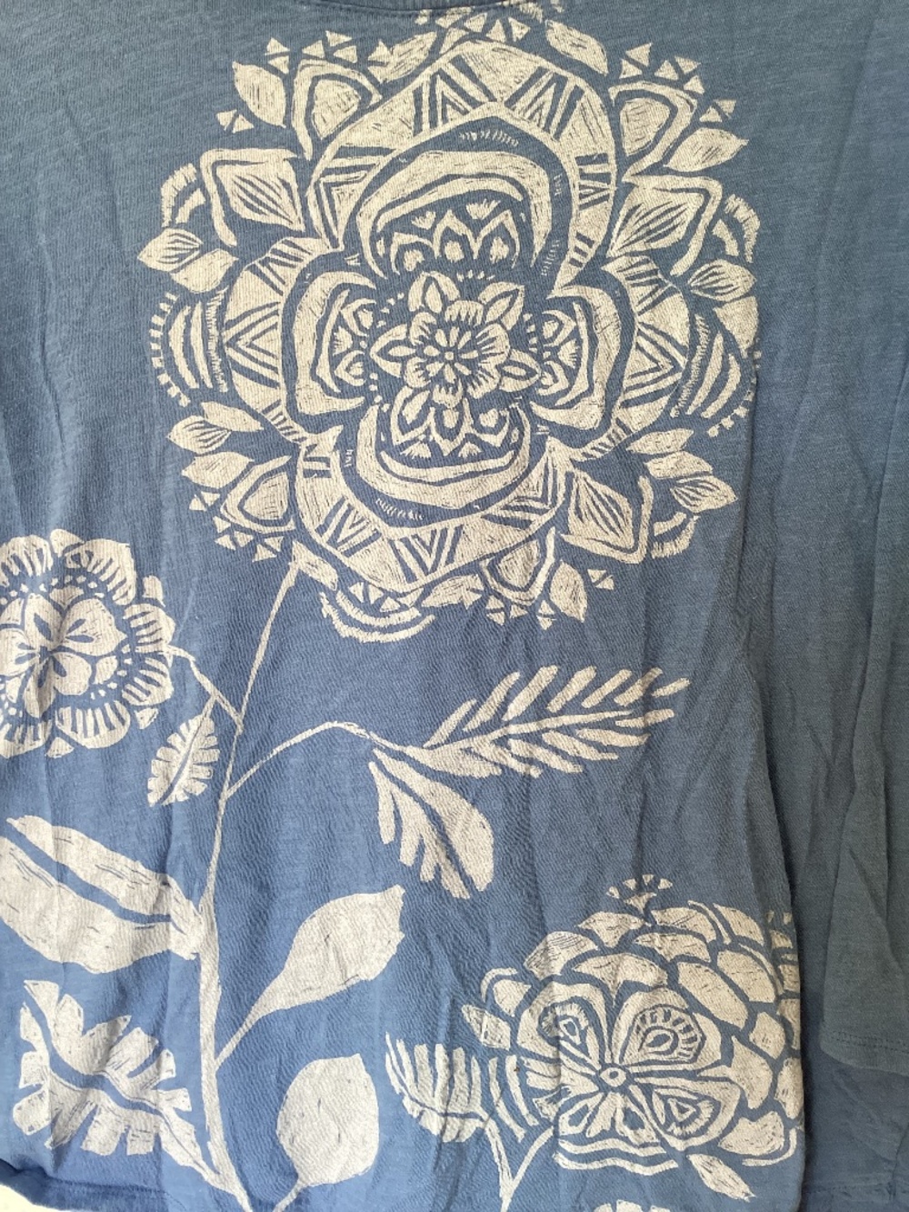 Lucky Brand Boho Floral Medallion Knit Top - Size XL